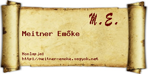 Meitner Emőke névjegykártya